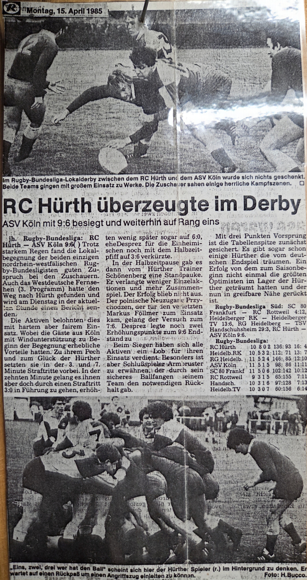 Zeitungsartikel: RC Hürth überzeugte im Derby - 15. April 1985